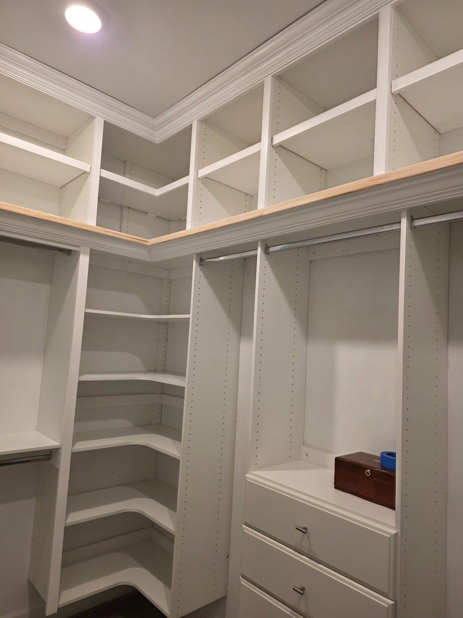 Custom closet organization